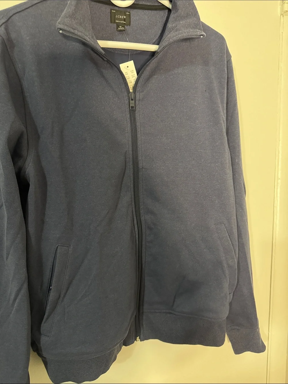 J. Crew Men’s Medium Midnight/Lighter Navy Blue Track Jacket NWT